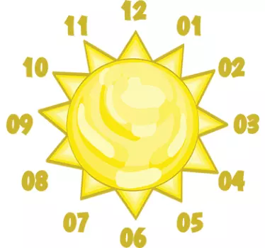 Kids Sun Wall Clock Stickers - TenStickers