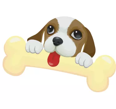 Kids Super Bone Puppy Wall Sticker - TenStickers