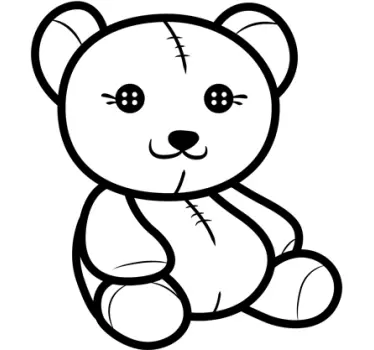 Kids Teddy Bear Outline Decal - TenStickers