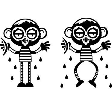 Kids Twin Monkeys Wall Sticker - TenStickers