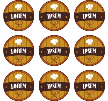 Kitchen labels Personalised Stickers - TenStickers