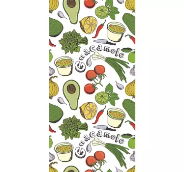 Kitchen Mexican fruits fridge wrap - TenStickers