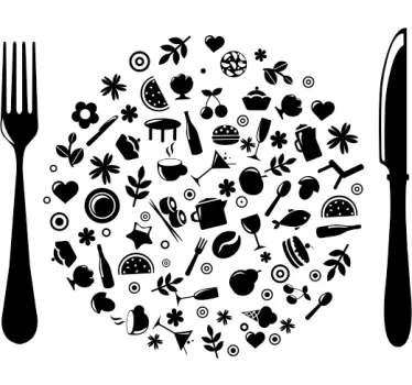 Kitchen Plate Wall Sticker - TenStickers