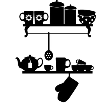 Kitchen Shelves Wall Sticker - TenStickers