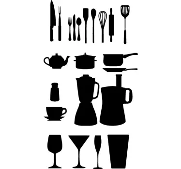 Kitchen Silhouettes Wall Sticker - TenStickers