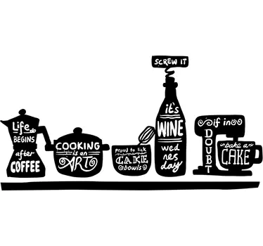 Kitchen Utensils Coat Hanger Decal - TenStickers