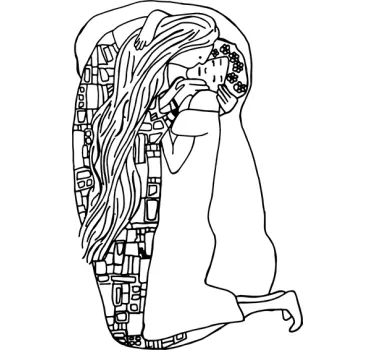 Klimt Kiss vinyl wall art - TenStickers