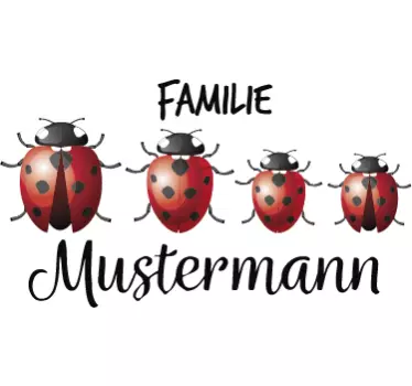 Ladybugs family home text wall decal - TenStickers