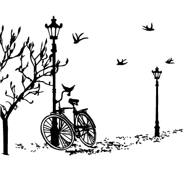 Lamp post and bicycle sticker - TenStickers