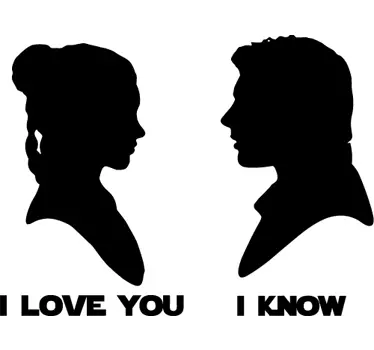 Leia and Han Solo Wall Sticker - TenStickers