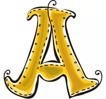 Letter A from the Alphabet Kids Sticker - TenStickers