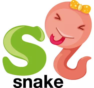 Letter S Snake Kids Sticker - TenStickers