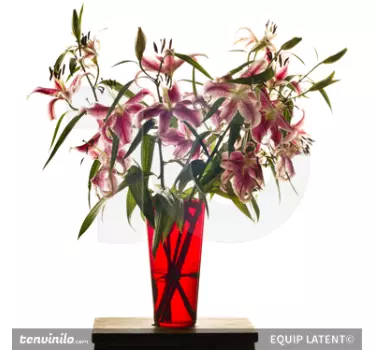 Lillies Red Vase Mural - TenStickers