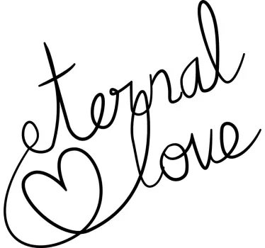 linear minimalist heart love wall decal - TenStickers