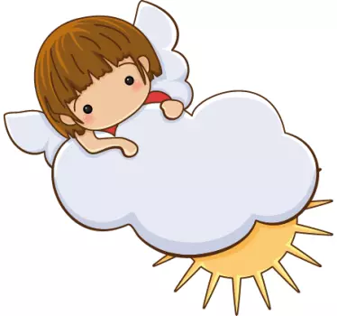 Little Angel on Cloud Decal - TenStickers