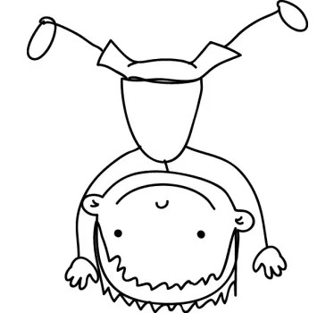 Little Boy Sketch Kids Sticker - TenStickers