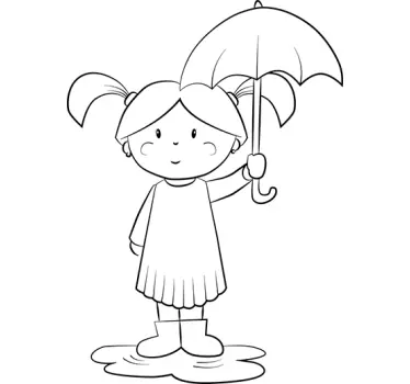 Little Girl In Puddle Sticker - TenStickers
