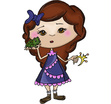 Little Girl with Toad Sicker - TenStickers