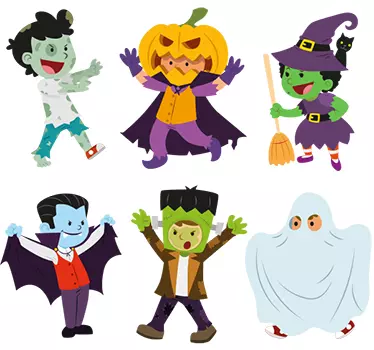 Little Halloween Characters - TenStickers