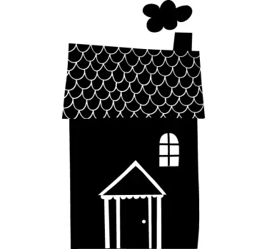 Little House Blackboard Sticker - TenStickers