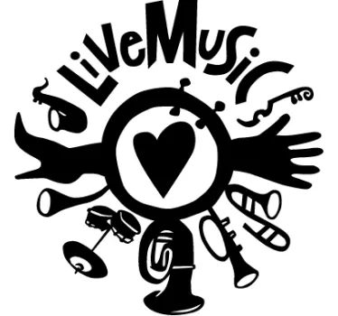 Live Music Decorative Sticker - TenStickers