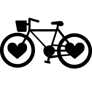 Love Heart Bike Wheels Decal - TenStickers