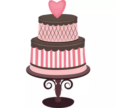 Love Heart Chocolate Cake Decal - TenStickers