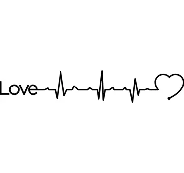 Love Heartbeat Headboard Sticker - TenStickers