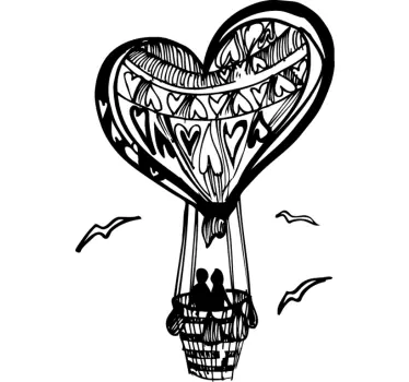 Love Hot Air Balloon Wall Sticker - TenStickers