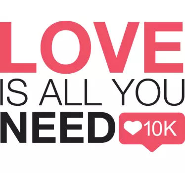 Love is All you Need Wall Text Sticker - TenStickers