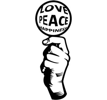 Love, Peace & Happiness Wall Sticker - TenStickers