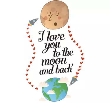 Love You To The Moon and Back Wall Sticker - TenStickers