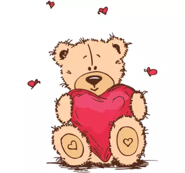 Loving Teddy Decorative Sticker - TenStickers
