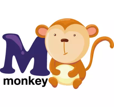 M for Monkey Kids Sticker - TenStickers
