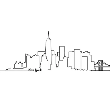 Manhattan Skyline Wall Sticker - TenStickers