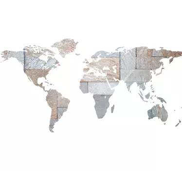 Marble effect  world map sticker - TenStickers