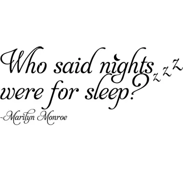 Marilyn Monroe Nights Quote Sticker - TenStickers