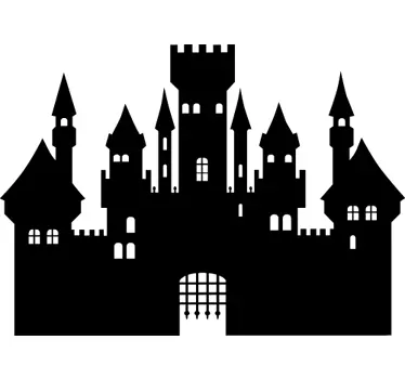 Medieval Silhouette Castle Wall Sticker - TenStickers