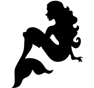 Mermaid Silhouette Wall Decal - TenStickers