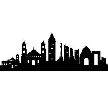 Mexico city skyline silhouette wall decal - TenStickers