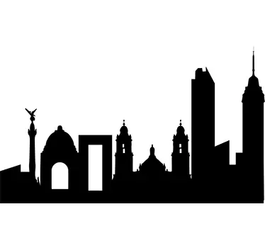 Mexico city skyline silhouette wall sticker - TenStickers