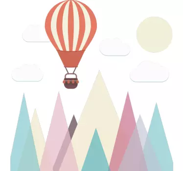 minimalist geometric landscape illustration decal - TenStickers