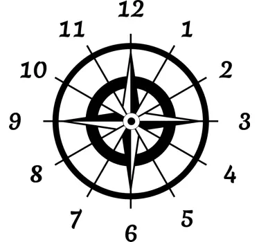 Modern Compass Clock Sticker - TenStickers