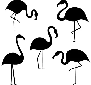 Monocolour Flamingos Wall Stickers - TenStickers