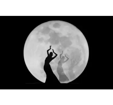 Moon Dance Illustration Wall Mural - TenStickers