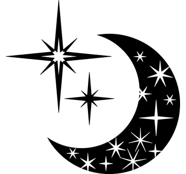 Moon & Stars Wall Sticker - TenStickers