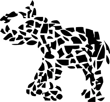 Mosaic Elephant Sticker - TenStickers