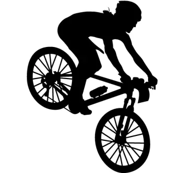 Mountain Biker Silhouette Sticker - TenStickers