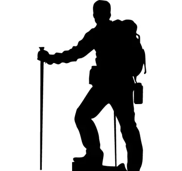 Mountain Climber Silhouette Sticker - TenStickers