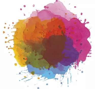 Multicolour Splash Wall Sticker - TenStickers